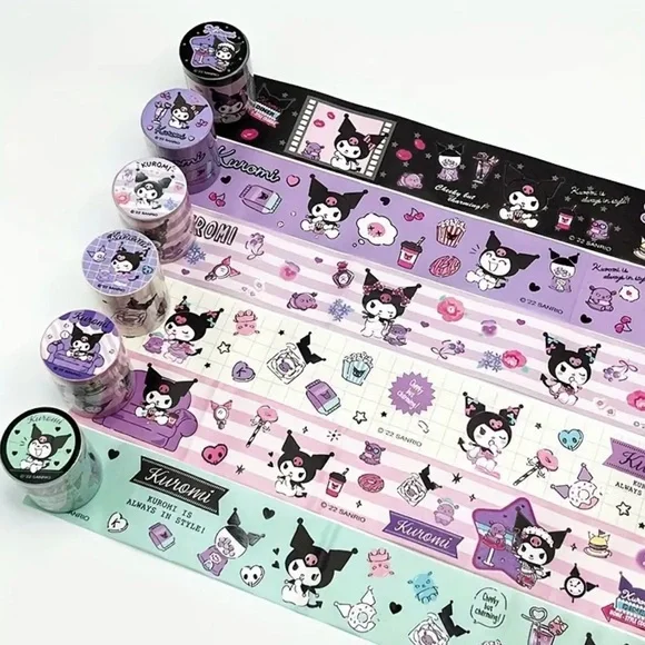 Sanrio Kuromi Sparkle Washi Tape 2 Roll Pack - Picture 3 of 7